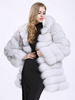 Manteau en Fausse Fourrure à Capuche avec Manches Longues avec Poches Unicolore