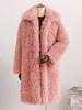 Manteau en fausse fourrure à col rabattu veste longue écologique pour femme 2025