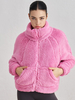 Manteau En Fausse Fourrure À Manches Longues Chic Col Haut Femme
