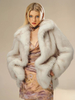Manteau en fausse fourrure à manches longues chic surdimensionné col rabattu manteau femme abricot clair