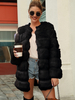 Manteau en fausse fourrure à manches longues manteau dhiver noir chic