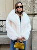 Manteau En Fausse Fourrure À Revers Chic Veste Blanche D
