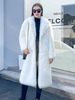 Manteau en fausse fourrure à revers cranté Veste longue d