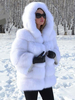 Manteau en fausse fourrure avec capuche manteau chaud d