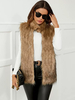 Manteau en fausse fourrure col montant sans manches gilet en fourrure écologique confortable pour lhiver