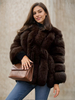 Manteau en fausse fourrure en peluche à col ras du cou Veste en fourrure écologique d