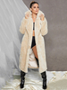 Manteau en fausse fourrure en peluche à revers crantés Veste longue d