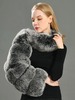 Manteau en fausse fourrure noir asymétrique pour femme
