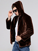 Manteau en fausse fourrure pour hommes Manteau en peluche avec capuchon