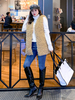 Manteau en Fausse Fourrure Sans Manches Gilets Unicolore Court