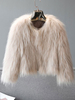 Manteau en Fausse Fourrure Synthétique Femme Court avec Manches Longues Unicolore Manteau Femme