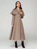 Manteau en laine mélangée avec cape classique à revers élégant Camel hiver long vêtements d