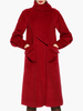 Manteau en laine mélangée bordeaux à col montant