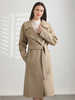 Manteau en laine pour femme revers large ceinture classique vêtement dextérieur mi-long dhiver 2025
