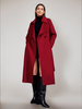 Manteau en laine rouge et cachemire mélangé pour femme Bordeaux croisé double face vêtements dextérieur dhiver 2025
