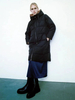 Manteau en Matelassé Mi-long Femme à Capuche avec Manches Longues avec Poches Unicolore
