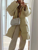 Manteau en Matelassé Mi-long Femme à Col Montant avec Manches Longues avec Poches Unicolore