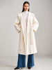 Manteau en mélange de laine et de cachemire blanc à revers larges et ceinture double face pour femme vêtement dhiver 2025