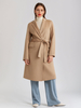 Manteau en mélange de laine et de cachemire de chameau avec ceinture à revers vêtements d