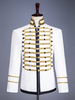 Manteau en polyester à manches longues et boutons de style européen blanc vintage pour homme