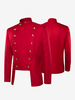 Manteau en polyester à manches longues et boutons élégants vintage rouge pour homme