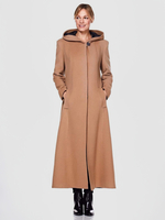 Manteau enveloppant à capuche pour femme manteau chaud en mélange de laine longueur totale hiver 2025