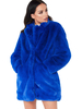 Manteau fausse fourrure femme à manches longues manteau hiver col rabattu
