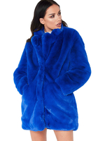 Manteau fausse fourrure femme à manches longues manteau hiver col rabattu