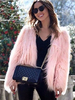 Manteau Fausse Fourrure Femmes Courts Hiver avec Manches Longues à Col Rond Unicolore Manteau Fausse Fourrure Synthétique