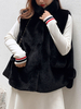 Manteau Fausse Fourrure Synthétique Femme à Col Montant sans Manches Unicolore Gilets Manteau Femme