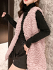 Manteau Fausse Fourrure Synthétique Femme sans Manches Unicolore Gilets Manteau Femme