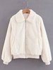 Manteau Fausse Fourrure Veste Femmes Hiver à Col Revers avec Manches Longues Unicolore