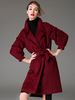 Manteau Femme à Col Revers avec Manches Longues Coupe Cintrée à Lacets Unicolore Manteau Femme Hiver