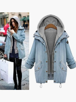 Manteau femme 2021 Manteau femme en denim bleu clair surdimensionné vêtement femme fashion