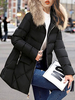 Manteau femme 2021 Manteau femme hiver noir manteau col fourrure pour l