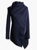 Manteau femme 2021 Manteau noir avec zip coupe asymétrique manteau pour femme