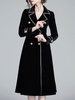 Manteau Femme Boutons Col Rabattu Manteau Dhiver Noir En Velours Côtelé Décontracté