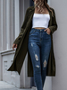 Manteau Femme Col Rabattu Casual Hunter Green Wrap Coat