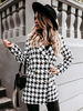 Manteau Femme Col Rabattu Manches Longues Boutons Plaid Décontracté