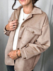 Manteau Femme Court à Col Revers avec Manches Longues avec Boutons Unicolore