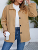 Manteau Femme Court à Col Revers avec Manches Longues avec Boutons Unicolore