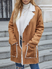Manteau Femme Court à Col Revers avec Manches Longues Bicolores Manteau Femme
