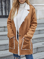 Manteau Femme Court à Col Revers avec Manches Longues Bicolores Manteau Femme