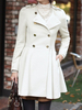 Manteau Femme Court à Col Revers avec Manches Longues Coupe Cintrée avec Boutonnages avec Poches Bas Evasée Unicolore