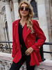 Manteau Femme Court à Col Revers avec Manches Longues Coupe Cintrée Unicolore