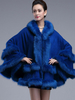 Manteau femme en fausse fourrure multicouche à capuche Poncho Cape femme