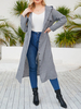 Manteau Femme Grande Taille à Capuche Imprimé Carreaux avec Manches Longues avec Boutons Unicolore Manteau Grande Taille