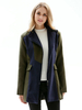 Manteau Femme Grande Taille à Col Revers avec Manches Longues avec Boutons Bicolores Manteau Grande Taille