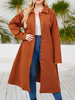 Manteau Femme Grande Taille à Col Revers avec Manches Longues avec Boutons Unicolore Manteau Grande Taille