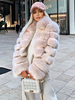 Manteau Femme Hiver à Fausses Fourrures Synthétiques avec Manches Longues à Col Revers Courte Unicolore Manteau Femme